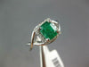 WIDE 1.14CT DIAMOND & AAA EMERALD 14KT WHITE GOLD 3D SQUARE HALO ENGAGEMENT RING