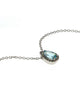 .88CT DIAMOND & AAA AQUAMARINE 18KT WHITE GOLD PEAR SHAPE & ROUND HALO PENDANT