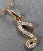 ESTATE .06CT DIAMOND 14KT ROSE GOLD 3D CLASSIC MUSICAL NOTE FUN FLOATING PENDANT