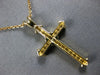 ESTATE .20CT DIAMOND 14KT 2 TONE GOLD 3D ROUND CROSS FILIGREE PENDANT #27673