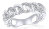 ESTATE .14CT DIAMOND 14KT WHITE GOLD ROUND MULTI LINK LOVE KNOT ANNIVERSARY RING