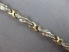 LONG 1.02CT DIAMOND 14KT 2 TONE GOLD BAGUETTE MULTI LEAF X LOVE TENNIS BRACELET
