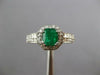 1.06CT DIAMOND & AAA EMERALD 14KT WHITE GOLD HALO OCTAGON FRIENDSHIP LOVE RING