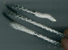 WIDE 1.0CT DIAMOND 18KT WHITE GOLD 3D MULTI ROW SNAKE FLEXIBLE BANGLE BRACELET