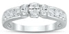 1.0CT DIAMOND 14KT WHITE GOLD ROUND OVAL 3 STONE LUCIDA CHANNEL ENGAGEMENT RING