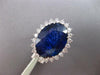 CERTIFIED LARGE 22.6CT DIAMOND & AAA CEYLON SAPPHIRE PLATINUM 3D ENGAGEMENT RING