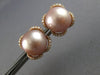 LARGE .43CT DIAMOND & AAA PINK SOUTH SEA PEARL 18KT ROSE GOLD 3D STUD EARRINGS