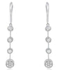 .64CT DIAMOND 18KT WHITE GOLD 3D SOLITAIRE FLOWER BY THE YARD HANGING EARRINGS