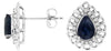 1.91CT DIAMOND AAA SAPPHIRE 14KT WHITE GOLD PEAR SHAPE HALO FLORAL STUD EARRINGS