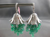 EXTRA LARGE 25.71CT DIAMOND & AAA EMERALD 18KT WHITE GOLD 3D CHANDELIER EARRINGS
