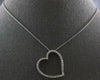 ESTATE .30CT DIAMOND 14KT WHITE GOLD 3D CLASSIC OPEN HEART FLOATING PENDANT