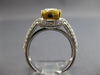 2.75CT WHITE & FANCY YELLOW DIAMOND 18KT 2 TONE GOLD 3D CUSHION ENGAGEMENT RING