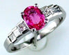 1.35CT DIAMOND & AAA PINK SAPPHIRE 14KT WHITE GOLD OVAL & PRINCESS CLASSIC RING