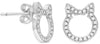 ESTATE .15CT DIAMOND 14KT WHITE GOLD 3D ROUND HAPPY KITTY STUD EARRINGS