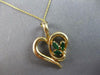 ESTATE .37CT DIAMOND & AAA EMERALD 14KT YELLOW GOLD HEART SHAPE FLOATING PENDANT