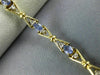 LONG 2.64CT DIAMOND & AAA TANZANITE 14KT TWO TONE GOLD 3D X LOVE TENNIS BRACELET