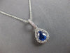 1.23CT DIAMOND & AAA CEYLON SAPPHIRE 14KT WHITE GOLD PEAR SHAPE FLOATING PENDANT