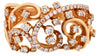 WIDE .59CT DIAMOND 18KT ROSE GOLD 3D MULTI ROW SEMI ETERNITY ANNIVERSARY RING