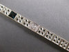 LONG ART DECO 1.60CT OLD MINE DIAMOND & AAA SAPPHIRE 14KT WHITE GOLD 3D BRACELET