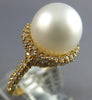 .85CT DIAMOND & AAA SOUTH SEA PEARL 18KT YELLOW GOLD CLASSIC SOLITAIRE HALO RING