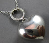 ESTATE LARGE .18CT DIAMOND 14KT WHITE GOLD 3D CIRCLE OF LIFE HEART LOVE NECKLACE