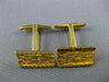 ESTATE 18KT YELLOW GOLD 3D CLASSIC RECTANGULAR DIAMOND CUT CUFF LINKS