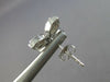 LARGE 1.14CT DIAMOND 18K WHITE GOLD ROUND & MARQUISE 4 LEAF CLOVER STUD EARRINGS