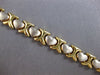 LARGE & LONG 1.0CT AAA SAPPHIRE 14KT 2 TONE GOLD MATTE & SHINY TOGGLE BRACELET