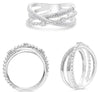 .30CT DIAMOND 14K WHITE GOLD MULTI ROW CRISS CROSS INFINITY BY THE YARD FUN RING