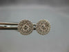 ESTATE .51CT DIAMOND 18KT WHITE GOLD CLUSTER INVISIBLE HALO EARRING JACKET SET