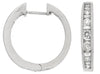 .75CT DIAMOND 14KT WHITE GOLD ROUND & BAGUETTE FILIGREE HUGGIE HANGING EARRINGS