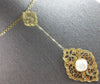 LARGE .40CT DIAMOND & AAA MOTHER OF PEARL 14KT YELLOW GOLD 3D TEAR DROP NECKLACE