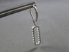 ESTATE .83CT DIAMOND 14K WHITE GOLD CLASSIC OPEN OVAL LEVERBACK HANGING EARRINGS