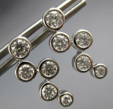 .87CT DIAMOND 18KT WHITE GOLD 3D CLASSIC ROUND BEZEL ETOILE FUN HANGING EARRINGS