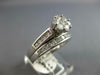 ESTATE 1CT DIAMOND 14K WHITE GOLD FLOWER ENGAGEMENT WEDDING ANNIVERSARY RING SET