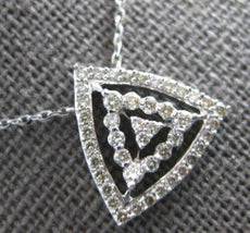 .36CT DIAMOND 14KT WHITE GOLD 3D TRIANGULAR SOLITAIRE BY THE YARD FUN NECKLACE