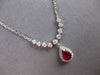 .78CT DIAMOND & AAA RUBY 14KT WHITE GOLD PEAR SHAPE & ROUND HALO LOVE NECKLACE