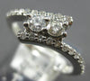 ESTATE .54CT DIAMOND 14K WHITE GOLD CLASSIC ROUND 2 STONE CRISS CROSS LOVE RING