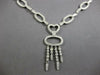 1.59CT DIAMOND 14KT WHITE GOLD 3D HEART CHANDELIER SEMI ETERNITY LARIAT NECKLACE