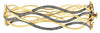 WIDE .97CT DIAMOND 18KT BLACK & YELLOW GOLD MULTI ROW WAVY CUFF BANGLE BRACELET