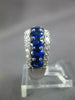 ESTATE WIDE 3.50CT DIAMOND & AAA SAPPHIRE 18KT WHITE GOLD OVAL ANNIVERSARY RING