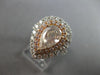 LARGE GIA 2.25CT WHITE & PINK DIAMOND 18K WHITE & ROSE GOLD HALO ENGAGEMENT RING