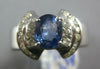 ESTATE 1.64CT DIAMOND & AAA SAPPHIRE 14K WHITE GOLD OVAL & ROUND FRIENDSHIP RING