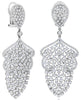 EXTRA LARGE 9.85CT DIAMOND 18KT WHITE GOLD 3D CLUSTER TEAR DROP HANGING EARRINGS
