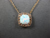 .69CT DIAMOND & AAA OPAL 14KT ROSE GOLD CUSHION & ROUND SQUARE HALO FUN NECKLACE