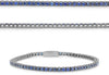 ESTATE 2.50CT AAA SAPPHIRE 14KT WHITE GOLD 3D CLASSIC FUN CUFF TENNIS BRACELET