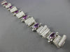 WIDE AGL CERTIFIED 26.43CT DIAMOND & PURPLE SAPPHIRE PLATINUM 3D TENNIS BRACELET