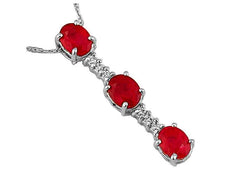 1.26CT DIAMOND & AAA RUBY 14KT WHITE GOLD 3D OVAL & ROUND LOVE FLOATING PENDANT