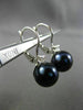 ESTATE LARGE .10CT DIAMOND & AAA PEARL 14K WHITE GOLD 3D HANGING EARRINGS #22639