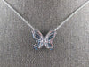 2.65CT DIAMOND & AAA BLUE TOPAZ 14KT WHITE GOLD MULTI SHAPE BUTTERFLY NECKLACE
